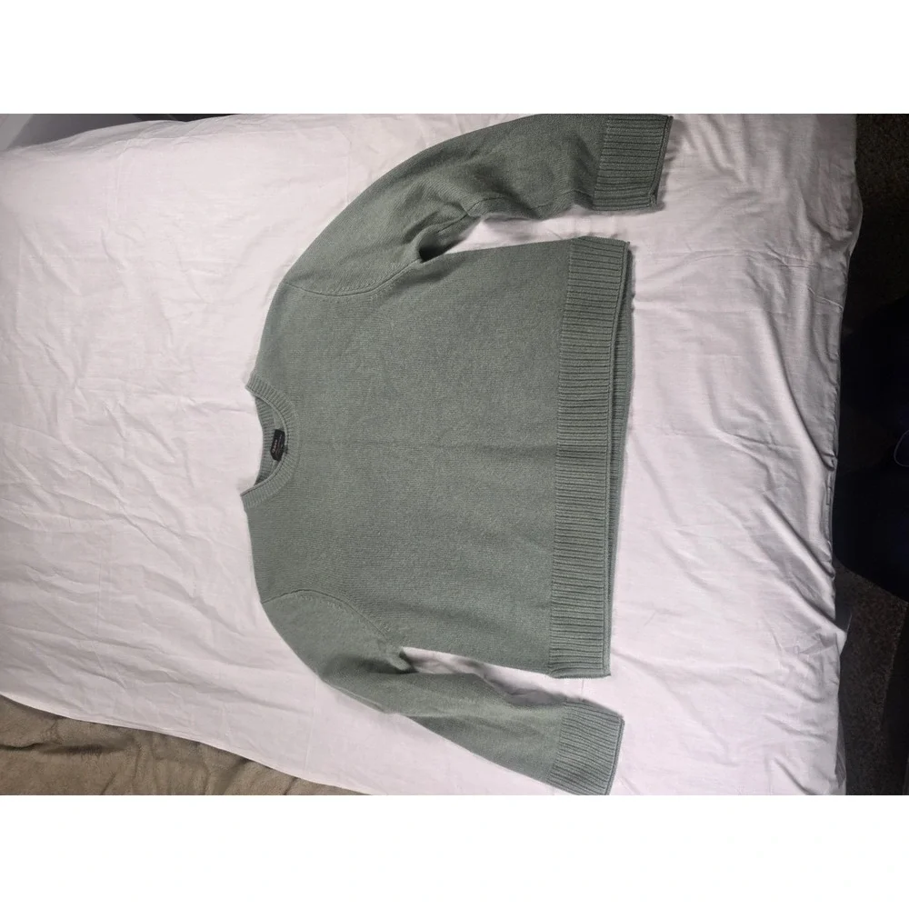 Quince Sweater Mens Medium Green 100% Mongolian Cashmere Crewneck Knit Pullover